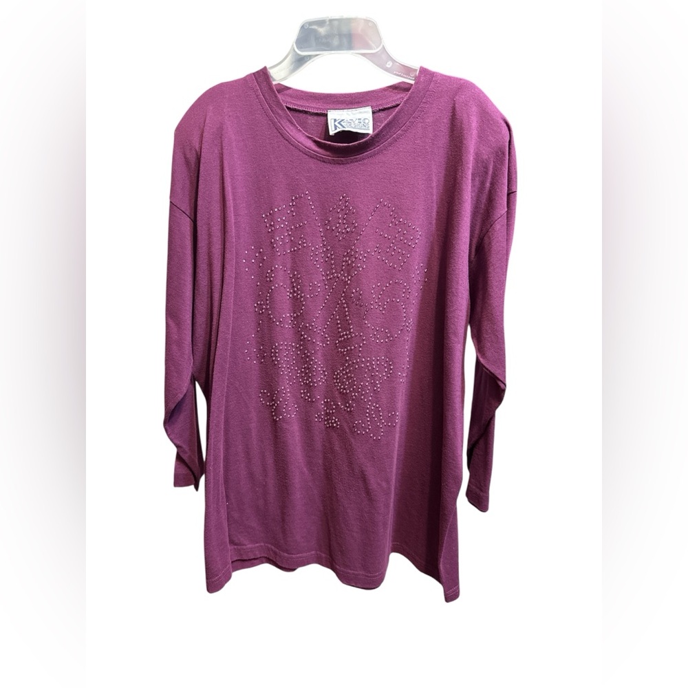 Kaktus Women's Long Sleeve Tee in Deep Purple